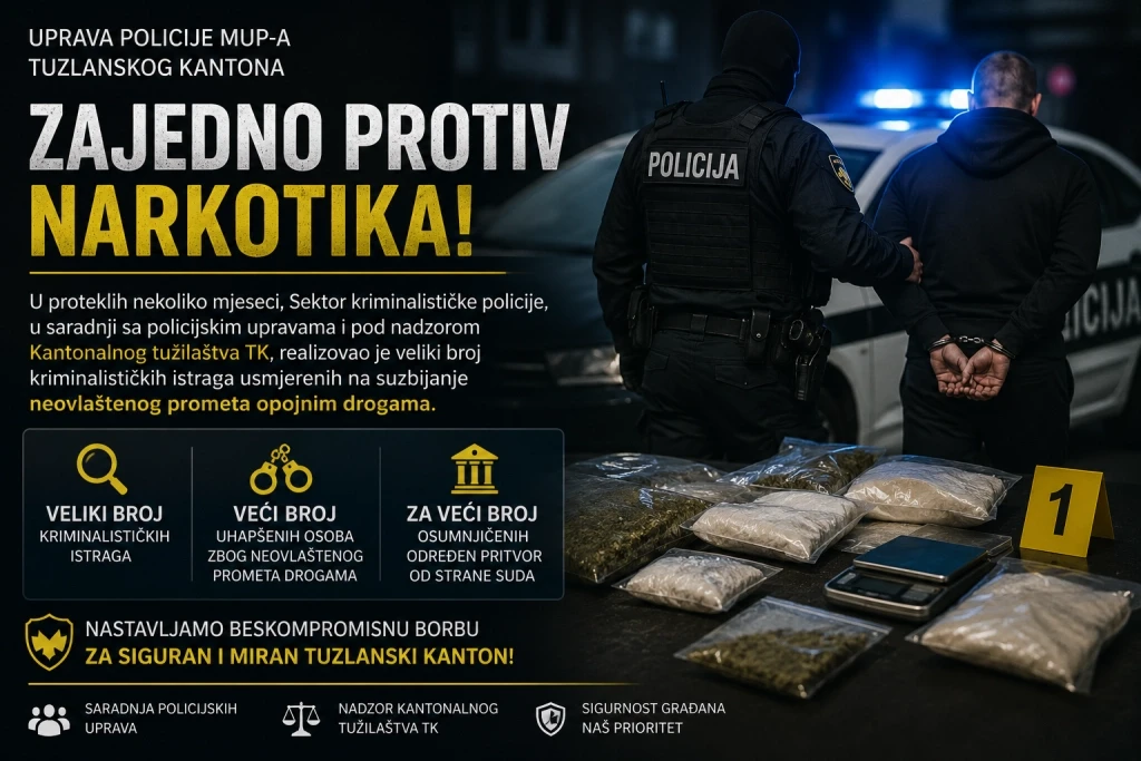 Uprava policije -  u akciji Sektora kriminalističke policije povratniku u vršenju krivičnih djela, E.A. iz Tuzle  oduzeta sloboda - predat je tužilaštvu